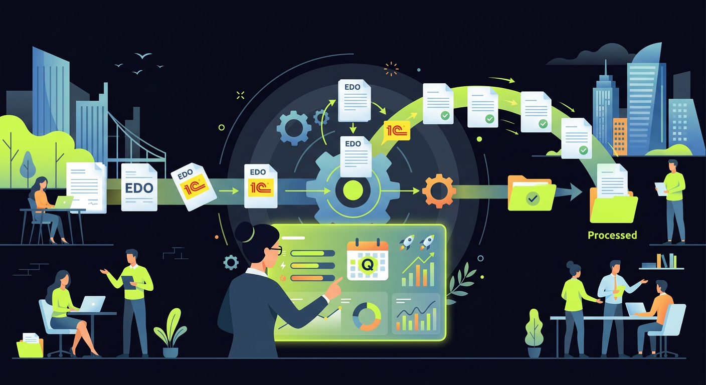 Автоматический сбор первичных документов через ЭДО и 1С: как агентства закрывают квартал в 2 раза быстрее